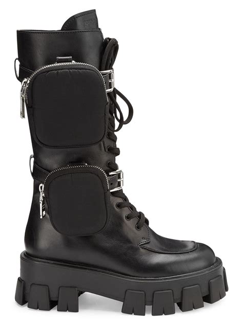 cost prada combat boots|Prada black chunky combat boots.